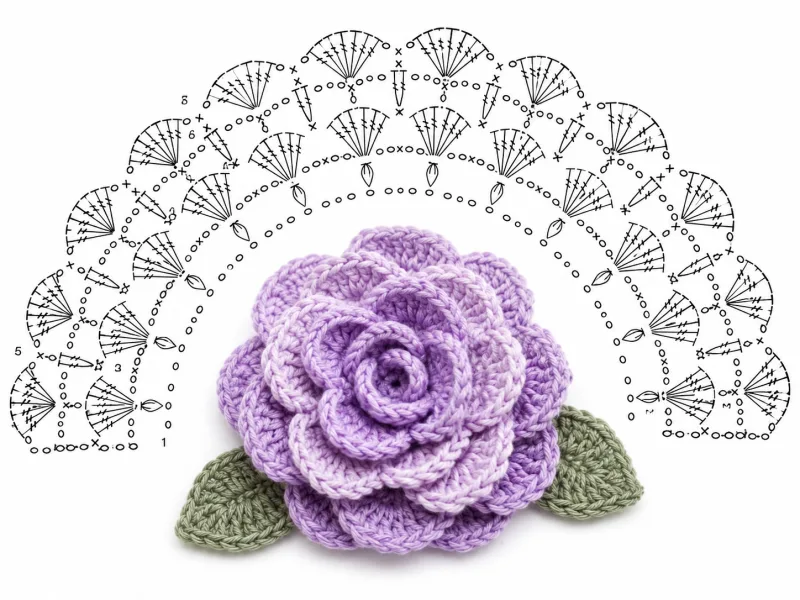 Crochet 3D Rose Flower: Step-by-Step Rolled Petal Pattern — photo 2