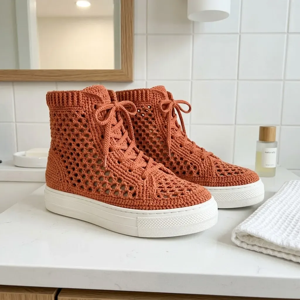Terracotta Sunset Crochet Sneaker Boots Free Pattern — photo 2