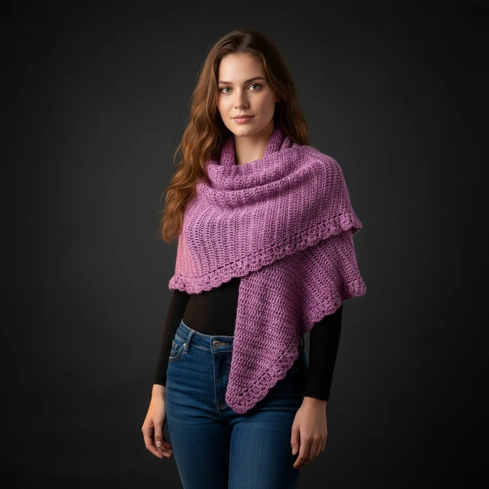 Free Crochet Half Moon Shawl Pattern for Cozy Layers