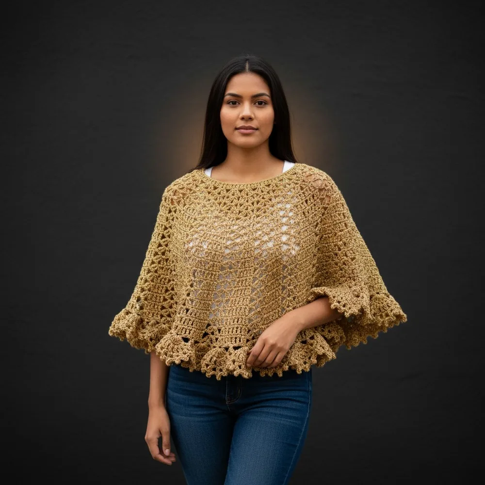 Free Crochet Poncho Pattern for Beach and Vacation Looks