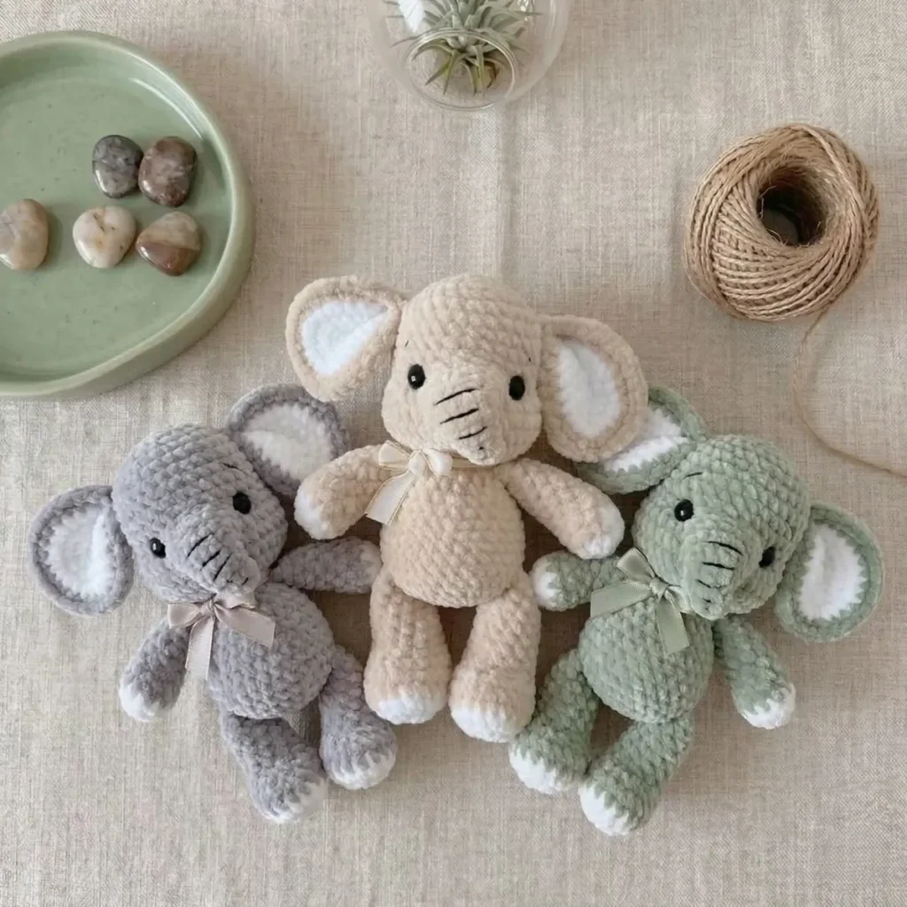 Amigurumi elephant pattern for beginner crocheters