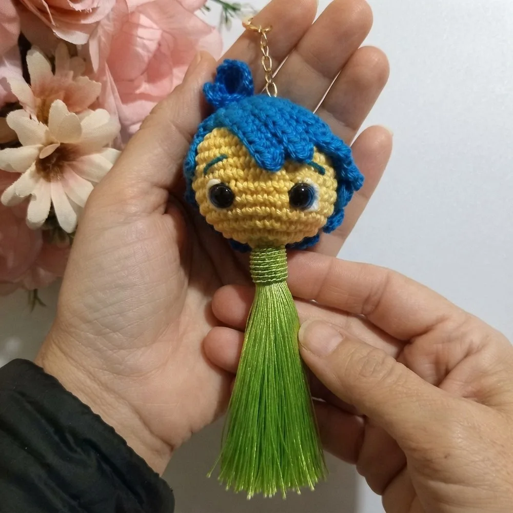 Blue-Haired Amigurumi Keychain Crochet Pattern