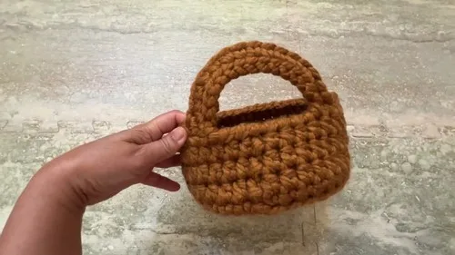 Chunky crochet basket with handle for beginners β photo 2