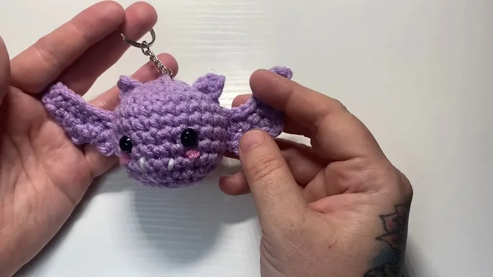 Crochet bat amigurumi keychain and bag charm pattern