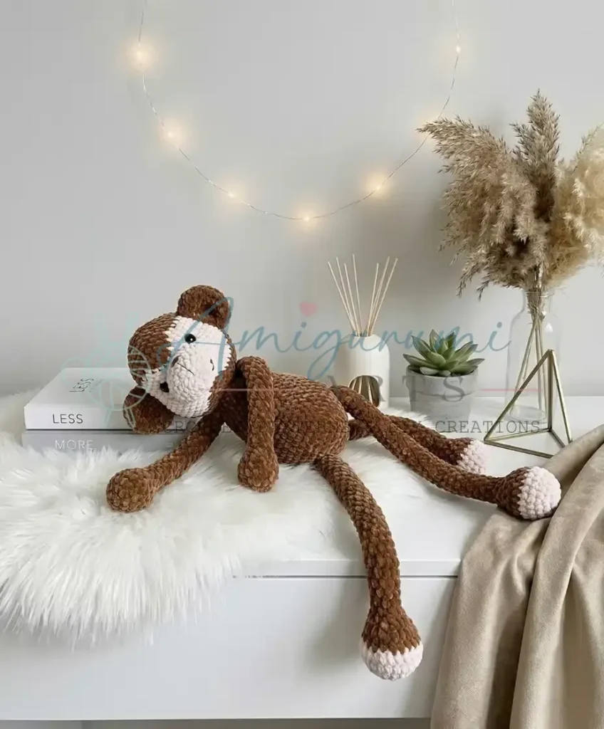 Crochet monkey comforter toy: a 60 cm plush amigurumi pattern