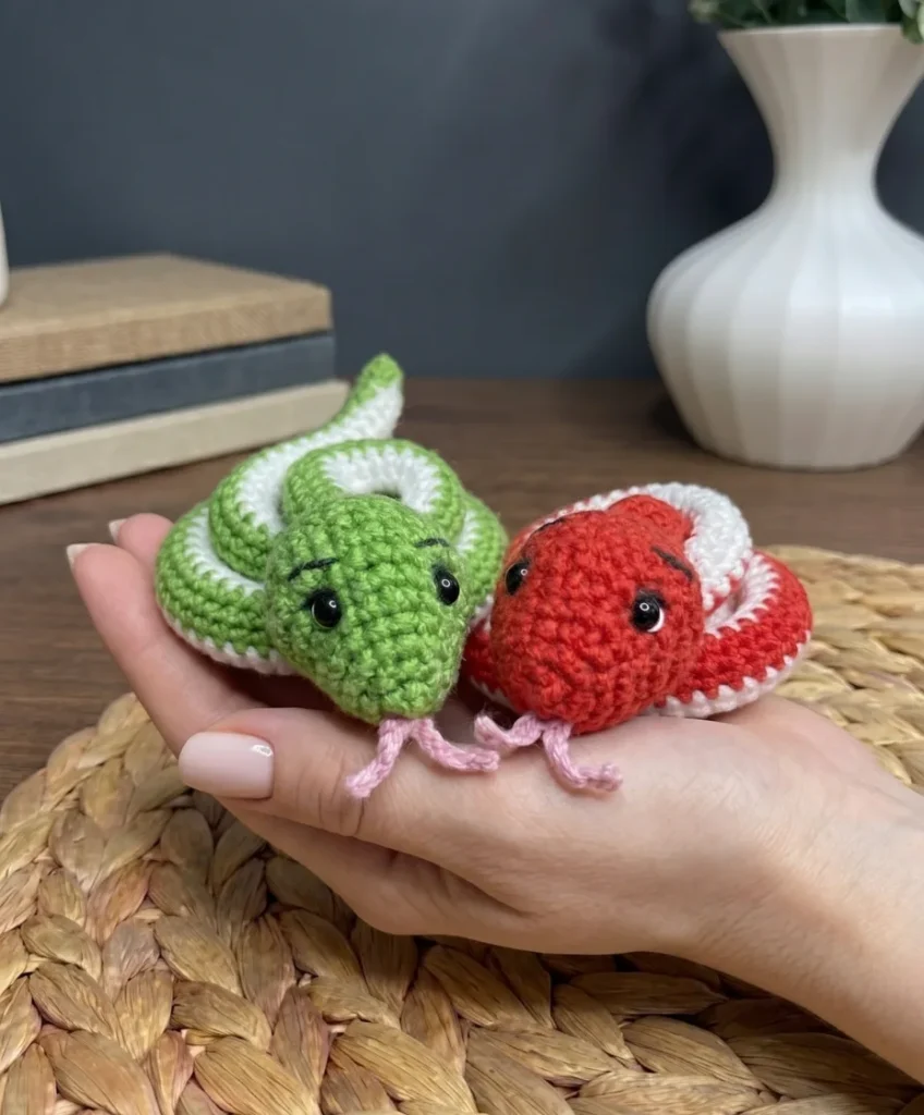 Crochet Snake Amigurumi with a Wire Tail Pattern