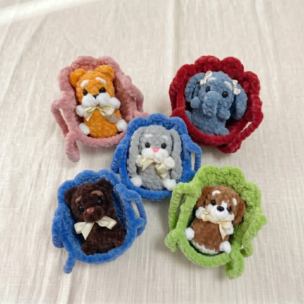 Crochet Tiny Baby Animals in a Cradle Pattern