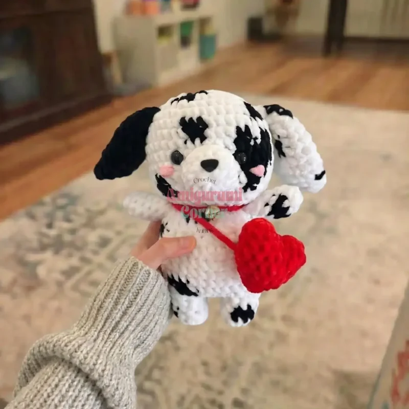 Spotted Dalmatian Puppy Amigurumi Pattern With Heart Bag β photo 3