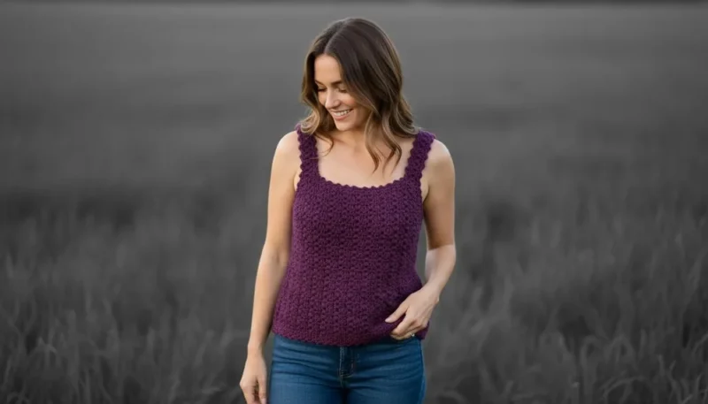 Lacy shell stitch crochet vest in bohemian style — photo 2