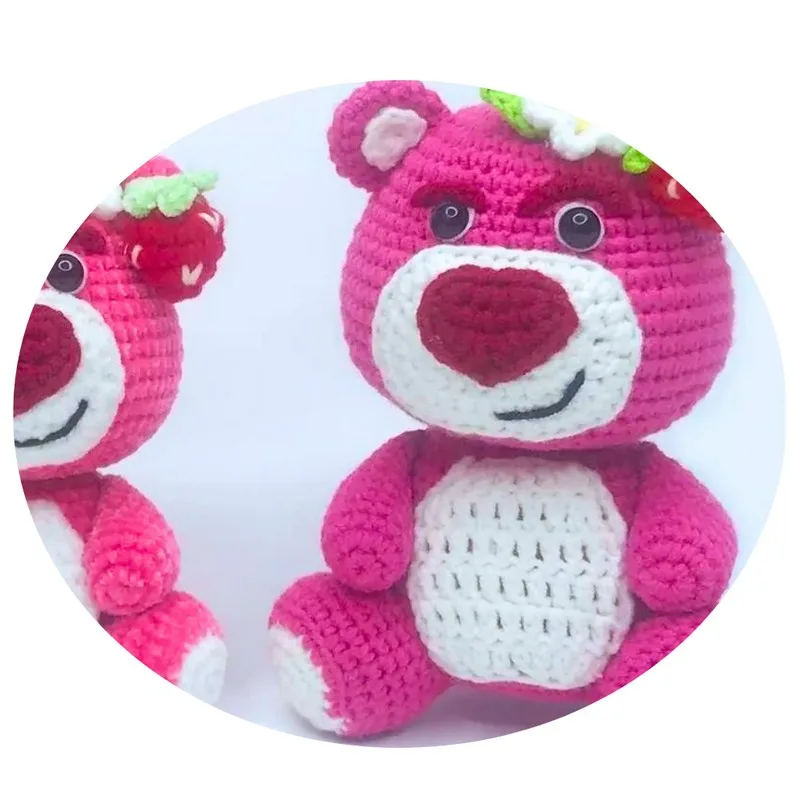 Pink strawberry bear amigurumi crochet pattern