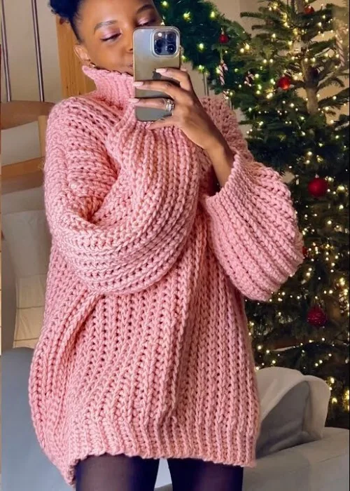 Ribbed chunky sweater made from two simple stitches β photo 2