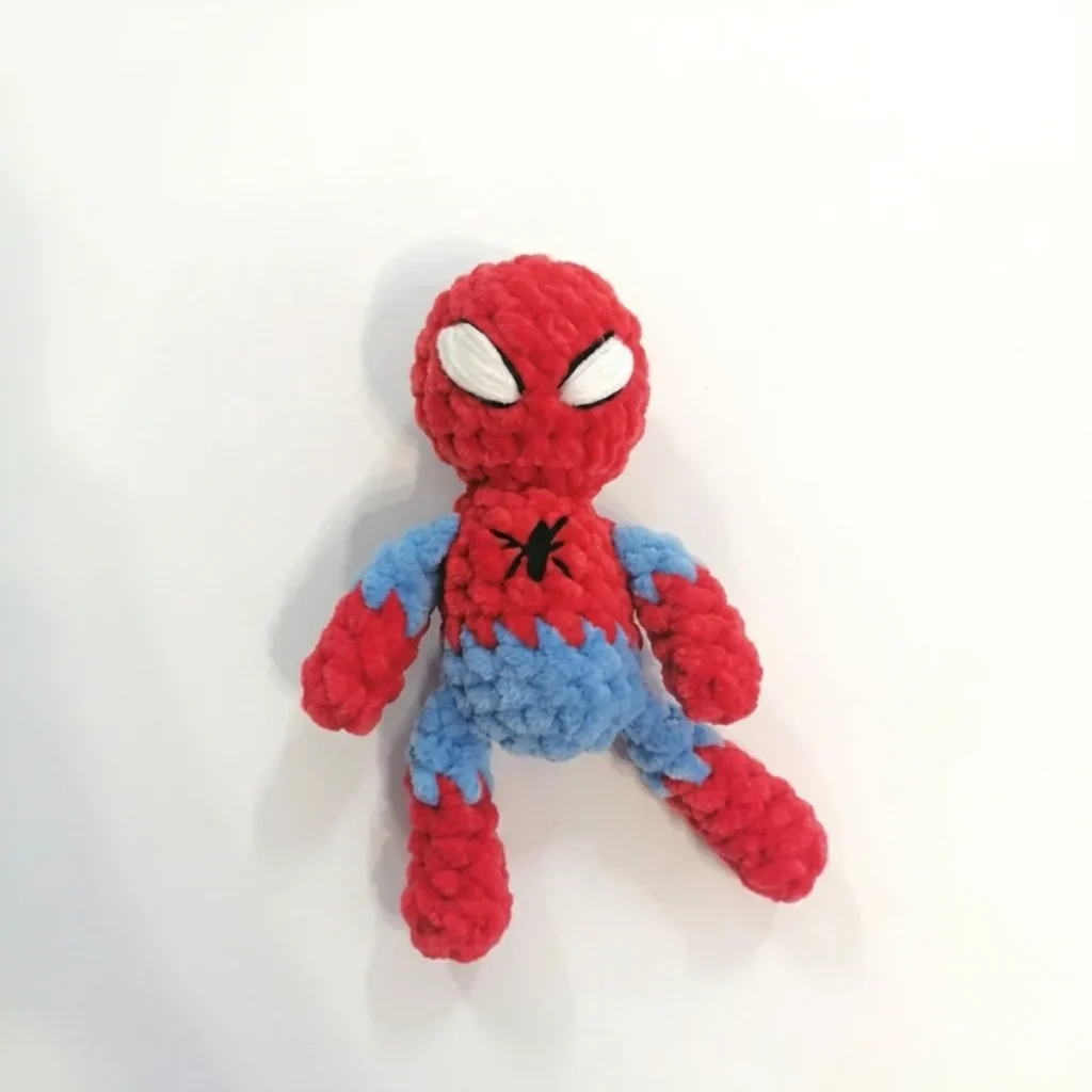 Web-slinger amigurumi keychain crochet pattern