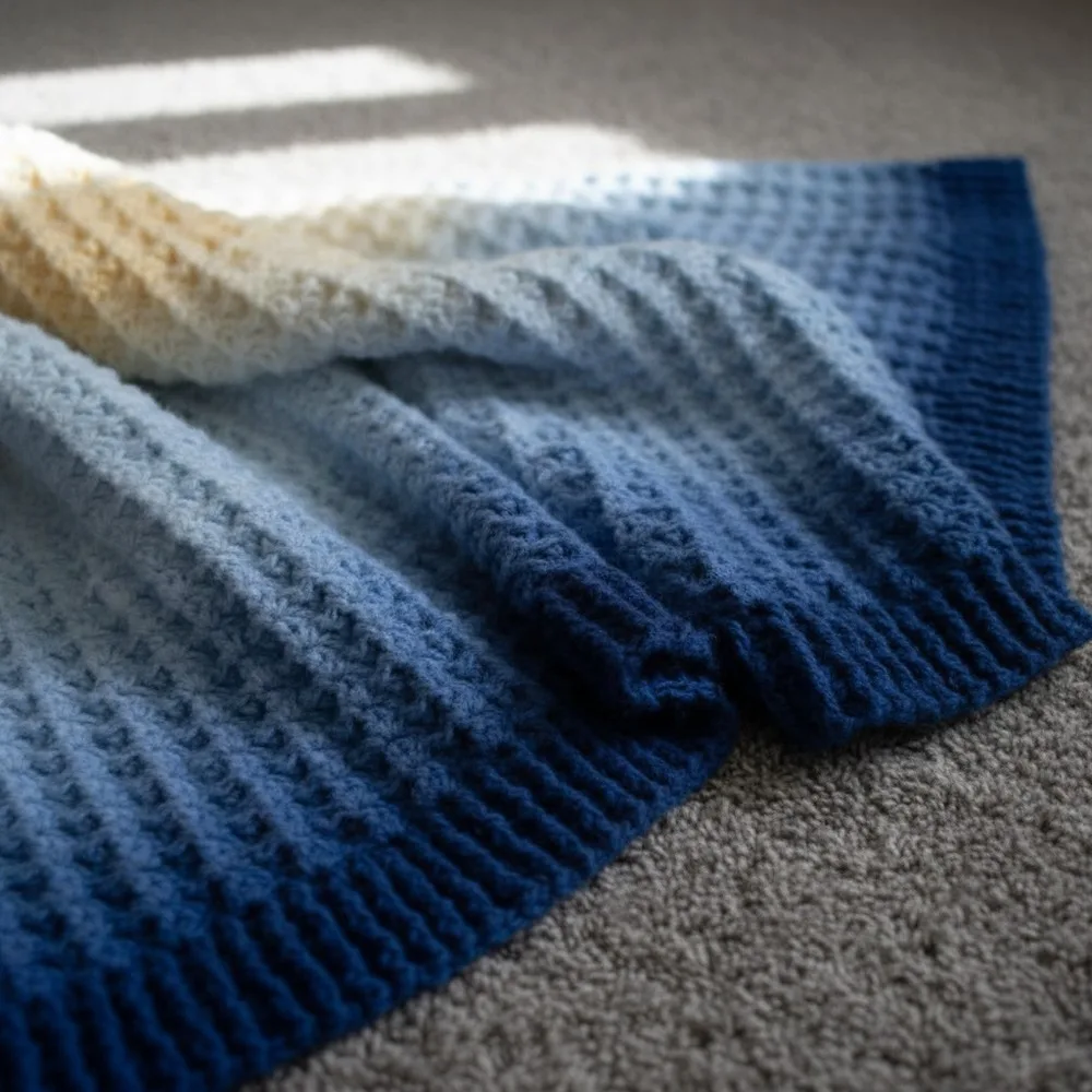 Ribbed and textured throw blanket crochet pattern