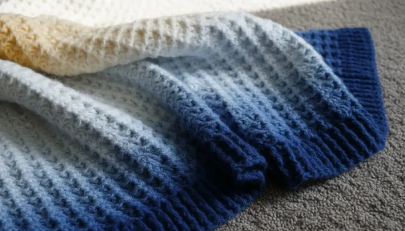 Ribbed and textured throw blanket crochet pattern — photo 2