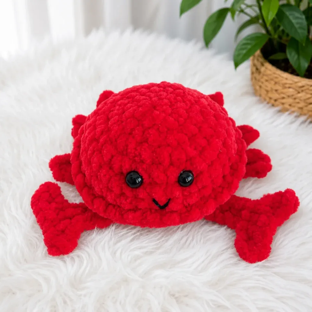 Tiny Crochet Crab Amigurumi Pattern With Legs and Claws