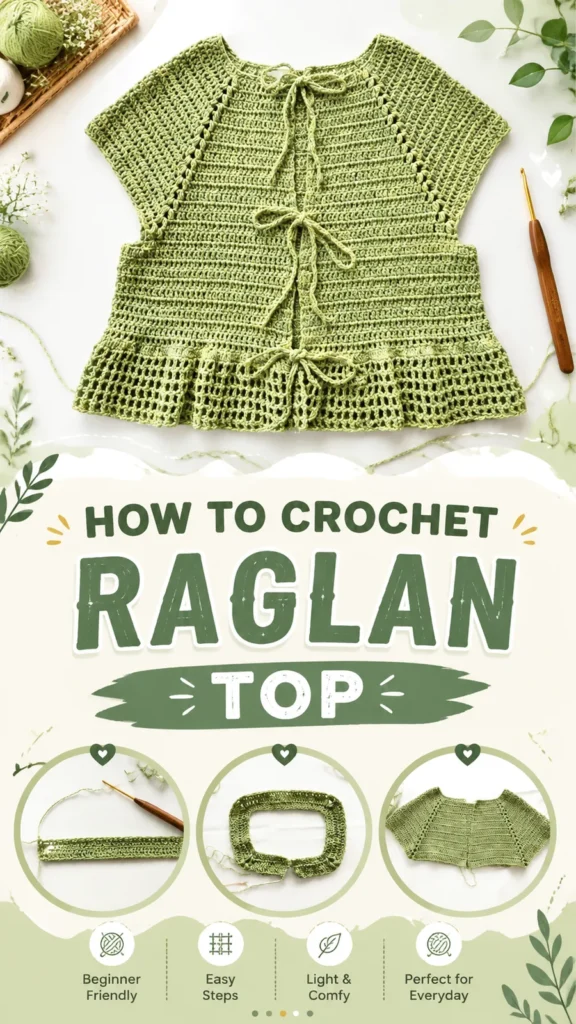 Top-Down Crochet Raglan Top for Beginners