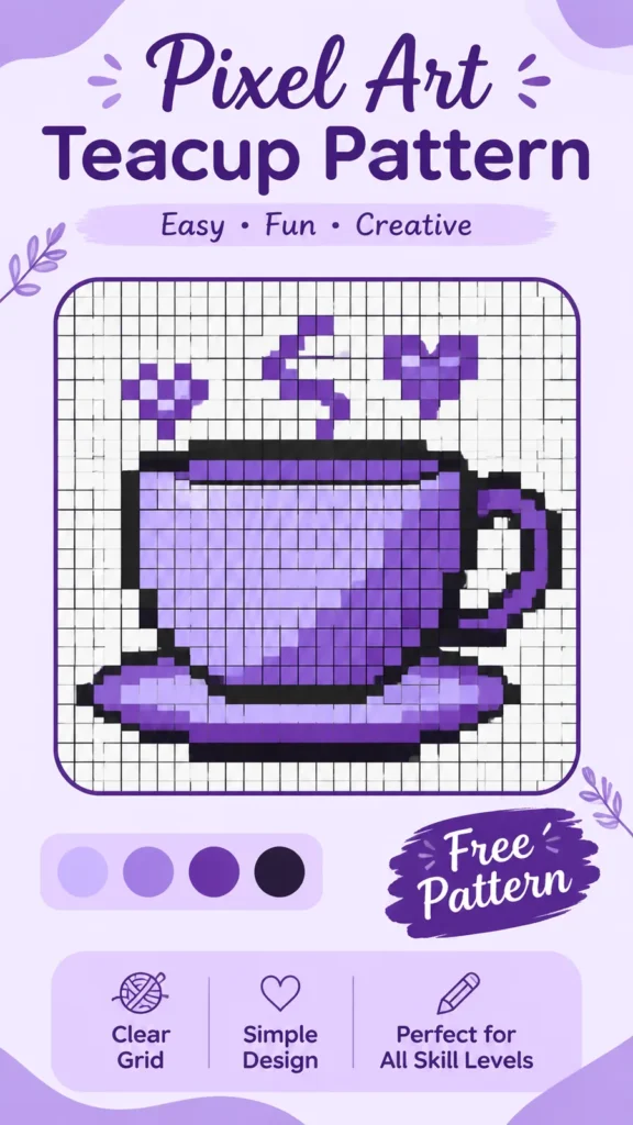 30×30 Grid Crochet Pattern for a Pixel Art Panel