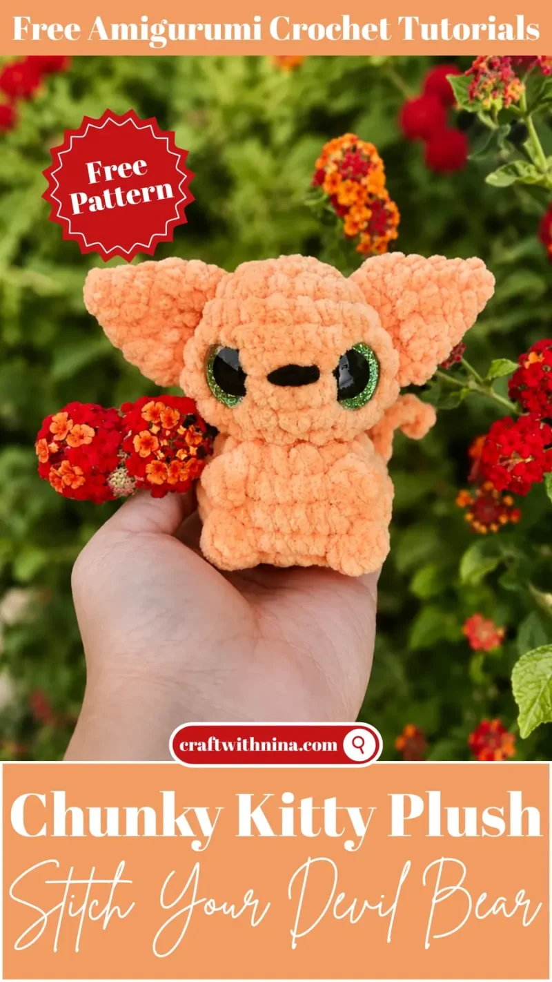 Chunky velvet kitty amigurumi plush pattern — photo 4