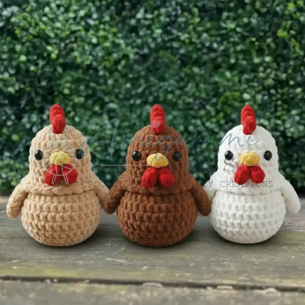 Crochet an amigurumi chicken with an egg-shaped body