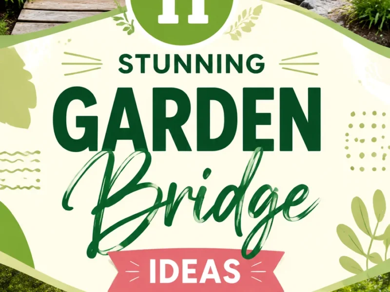 Crochet garden bridge panel for backyard-inspired wall art
