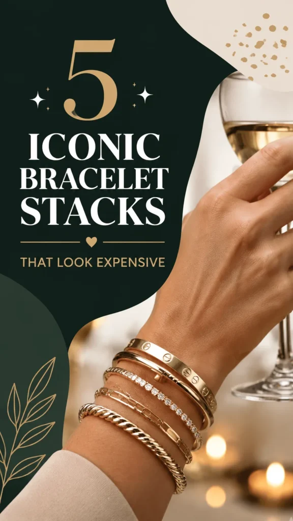 Three-piece gold bracelet stack crochet pattern