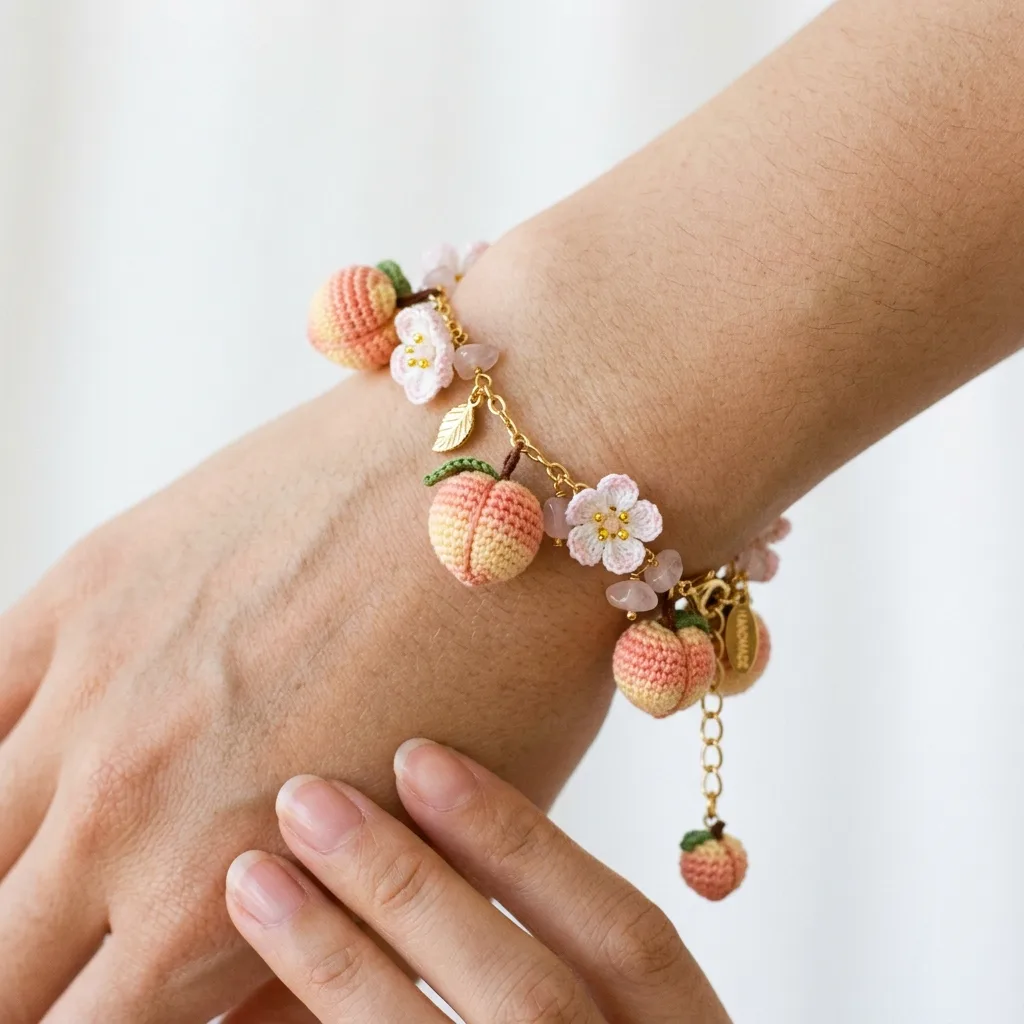 Lemon citrus summer charm bracelet crochet pattern