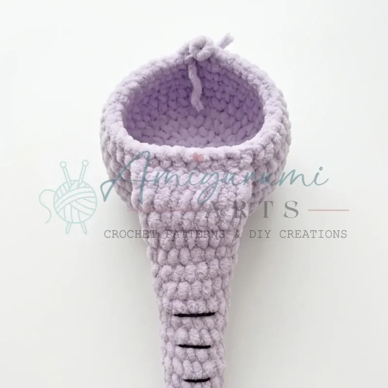 Little elephant amigurumi: trunk, ears, and tiny strawberry — photo 3