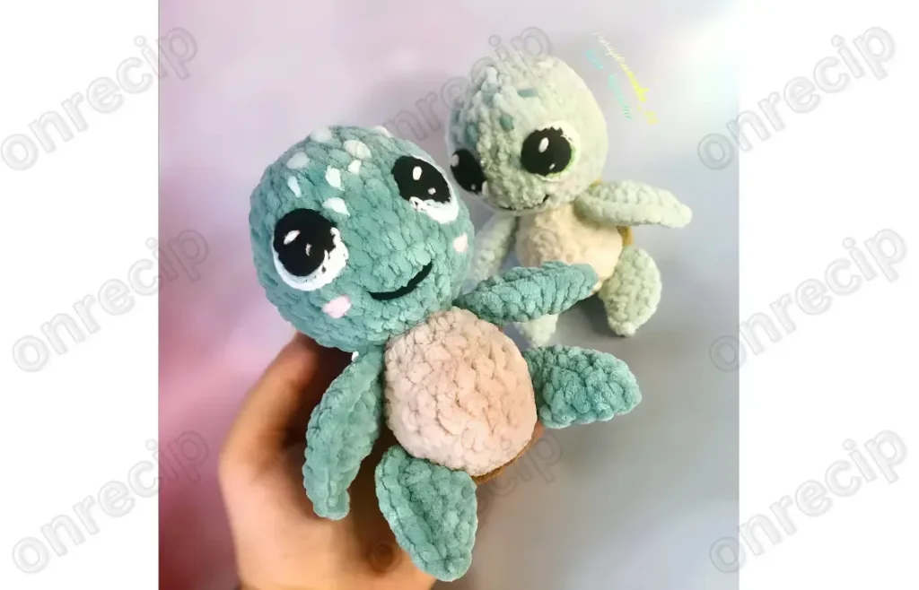 A plush crochet turtle amigurumi pattern for the collection