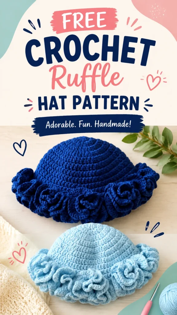 Ruffle Edge Bucket Hat Crochet Pattern for Beginners