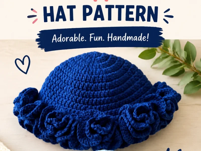 Ruffle Edge Bucket Hat Crochet Pattern for Beginners