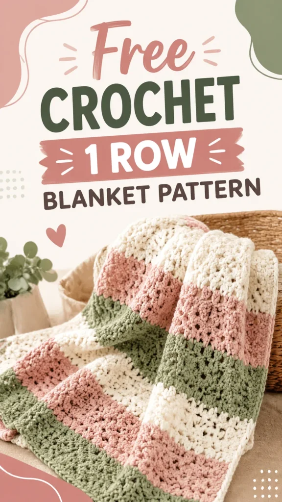 Striped bulky throw blanket with textured stitch repeat