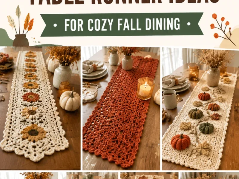 Textured lace panel crochet table runner pattern