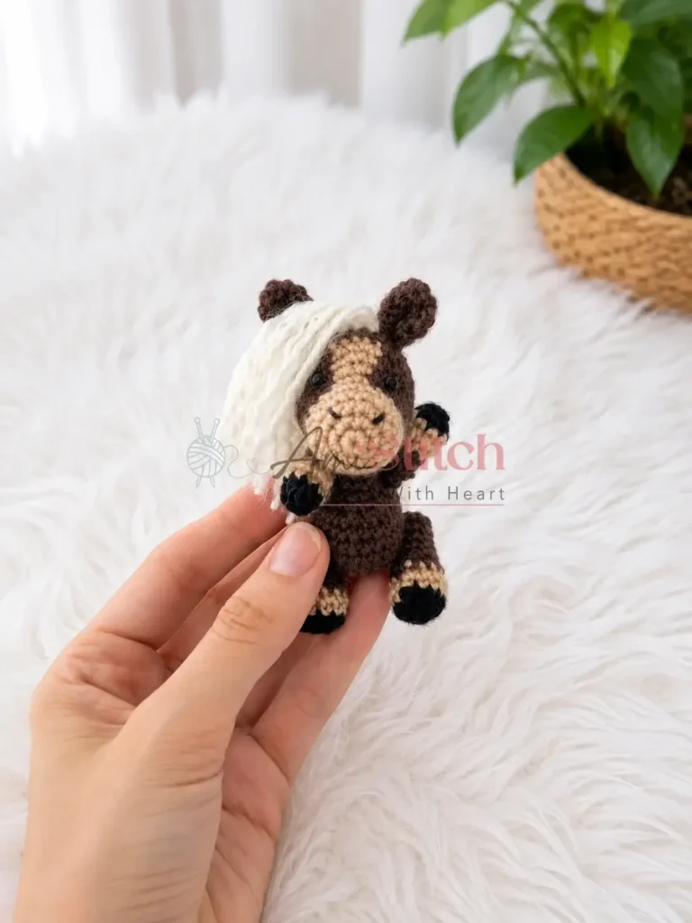 A tiny amigurumi horse pattern for your shelf