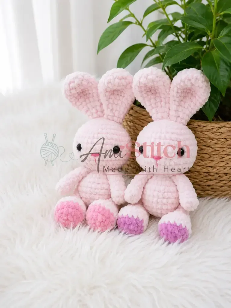 Velvet yarn crochet bunny amigurumi pattern β photo 3